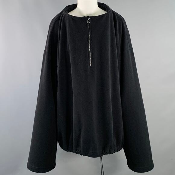 MARIE ADAM-LEENAERDT Size S Black Fleece 1/4 Zip Jacket - Picture 1 of 6